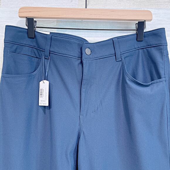 Johnnie O Cross Country Performance Pants Blue Flat Front Golf Casual Mens 34x34 - Picture 2 of 9